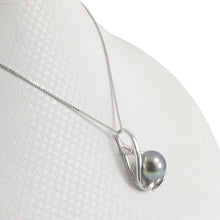 Load image into Gallery viewer, Sterling Silver 925 Wave Black Pearl Pendant