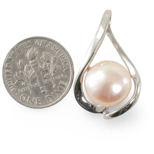 Load image into Gallery viewer, Sterling Silver 925 Wave Peach Pearl Pendant