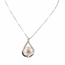 Load image into Gallery viewer, Sterling Silver 925 Wave Peach Pearl Pendant