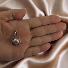 Load image into Gallery viewer, Sterling Silver 925 Wave Pink Pearl Pendant