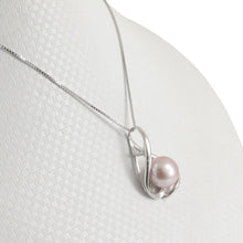 Load image into Gallery viewer, Sterling Silver 925 Wave Pink Pearl Pendant