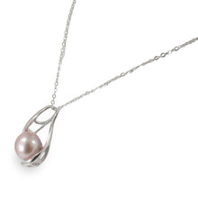 Load image into Gallery viewer, Sterling Silver 925 Wave Pink Pearl Pendant