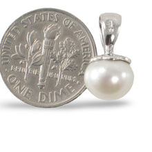 Load image into Gallery viewer, Sterling Silver 925 White Pearl Pumpkin Pendant