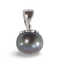 Load image into Gallery viewer, Sterling Silver 925 Black Pearl Pumpkin Pendant