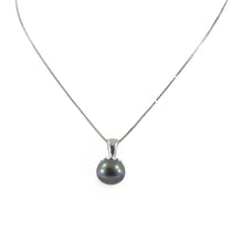 Load image into Gallery viewer, Sterling Silver 925 Black Pearl Pumpkin Pendant