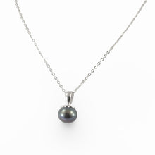 Load image into Gallery viewer, Sterling Silver 925 Black Pearl Pumpkin Pendant