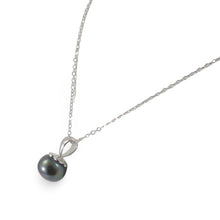 Load image into Gallery viewer, Sterling Silver 925 Black Pearl Pumpkin Pendant