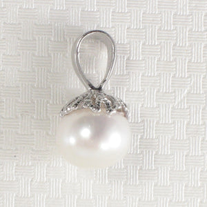 Sterling Silver 925 White/Black/Pink Pearl Pumpkin Pendant