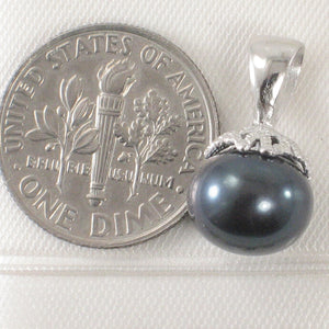 Sterling Silver 925 White/Black/Pink Pearl Pumpkin Pendant
