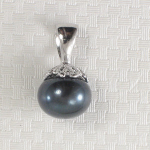 Sterling Silver 925 White/Black/Pink Pearl Pumpkin Pendant