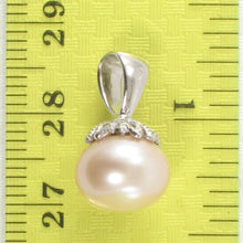 Load image into Gallery viewer, Sterling Silver 925 Pink Pearl Pumpkin Pendant