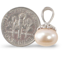 Load image into Gallery viewer, Sterling Silver 925 Pink Pearl Pumpkin Pendant