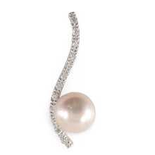 Load image into Gallery viewer, Sterling Silver 925 Water Flow peach Pearl &amp; CZ Pendant