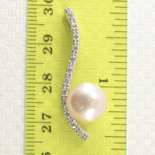 Load image into Gallery viewer, Sterling Silver 925 Water Flow peach Pearl &amp; CZ Pendant
