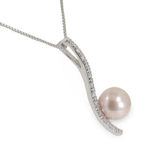 Load image into Gallery viewer, Sterling Silver 925 Water Flow peach Pearl &amp; CZ Pendant
