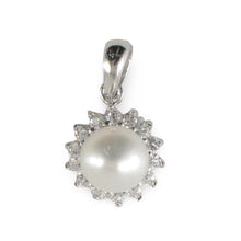 Load image into Gallery viewer, Sterling Silver 925 White Pearl &amp; CZ Pendant