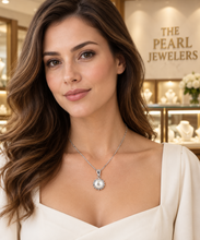 Load image into Gallery viewer, Sterling Silver 925 White Pearl &amp; CZ Pendant