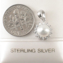 Load image into Gallery viewer, Sterling Silver 925 White Pearl &amp; CZ Pendant