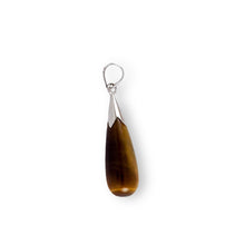 Load image into Gallery viewer, Brown Tiger’s Eye Raindrop Sterling Silver Pendant