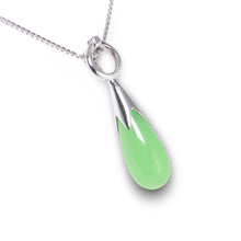 Load image into Gallery viewer, Green Jade Raindrop Sterling Silver Pendant