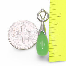 Load image into Gallery viewer, Green Jade Raindrop Sterling Silver Pendant