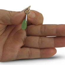 Load image into Gallery viewer, Green Jade Raindrop Sterling Silver Pendant