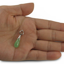 Load image into Gallery viewer, Green Jade Raindrop Sterling Silver Pendant