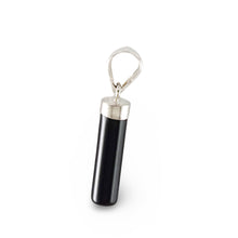 Load image into Gallery viewer, Black Onyx Tube Pendant with Plumeria Bale