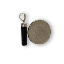 Load image into Gallery viewer, Black Onyx Tube Pendant with Plumeria Bale