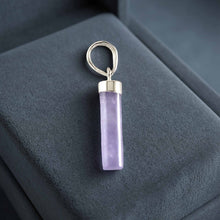 Load image into Gallery viewer, Lavender Jade Tube Pendant with silver Bale