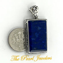 Load image into Gallery viewer, 9220077-Solid-Sterling-Silver-Genuine-Blue-Lapis-Lazuli-Pendant-Necklace