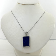 Load image into Gallery viewer, 9220077-Solid-Sterling-Silver-Genuine-Blue-Lapis-Lazuli-Pendant-Necklace