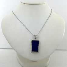 Load image into Gallery viewer, 9220077-Solid-Sterling-Silver-Genuine-Blue-Lapis-Lazuli-Pendant-Necklace