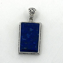 Load image into Gallery viewer, 9220077-Solid-Sterling-Silver-Genuine-Blue-Lapis-Lazuli-Pendant-Necklace