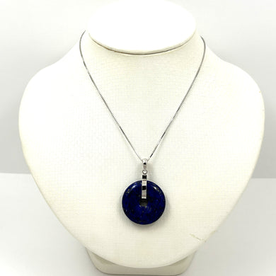 9220112-Sterling-Silver-Donut-Shape-Real-Blue-Lapis-Lazuli-Pendant-Necklace