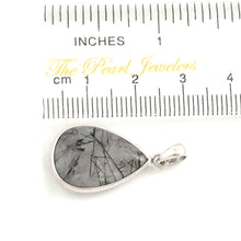 Load image into Gallery viewer, Silver .925 Black Rutilated Quartz Raindrop Pendant