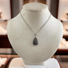 Load image into Gallery viewer, Silver .925 Black Rutilated Quartz Raindrop Pendant