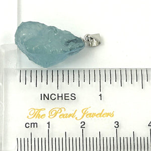 9220140B Baroque Rough Aquamarine Handcrafted 925 Sterling Silver Pendant