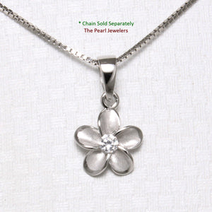 9230040-Sterling-Silver-925-Hawaiian-Traditional-Plumeria-Cubic-Zirconia-Pendant