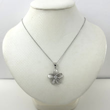 Load image into Gallery viewer, 9230060-Hawaiian-Jewelry-Plumeria-Cubic Zirconia-Sterling-Silver-925-Pendant