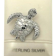 Load image into Gallery viewer, 9230080-Sterling-Silver-High-Polish-Shiny-3D-Hawaiian-Honu-Sea-Turtle-Pendant