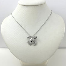 Load image into Gallery viewer, 9230080-Sterling-Silver-High-Polish-Shiny-3D-Hawaiian-Honu-Sea-Turtle-Pendant