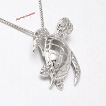 Load image into Gallery viewer, 9230080-Sterling-Silver-High-Polish-Shiny-3D-Hawaiian-Honu-Sea-Turtle-Pendant