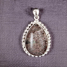 Load image into Gallery viewer, Grey Ash Quartz Crystal Necklace Sterling Silver Pendant