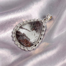 Load image into Gallery viewer, Grey Ash Natural Multi-Inclusion Quartz Crystal Sterling Silver Necklace