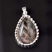 Load image into Gallery viewer, Grey-Pink Natural Multi-Inclusion Quartz Crystal Sterling Silver Necklace