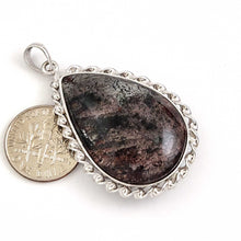 Load image into Gallery viewer, Grey-Pink Natural Multi-Inclusion Quartz Crystal Sterling Silver Necklace