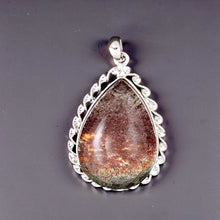 Load image into Gallery viewer, Grey Orange Quartz Crystal Sterling Silver Pendant