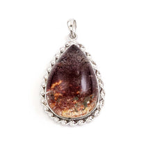 Load image into Gallery viewer, Grey Orange Quartz Crystal Sterling Silver Pendant