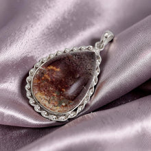 Load image into Gallery viewer, Grey Orange Quartz Crystal Sterling Silver Pendant